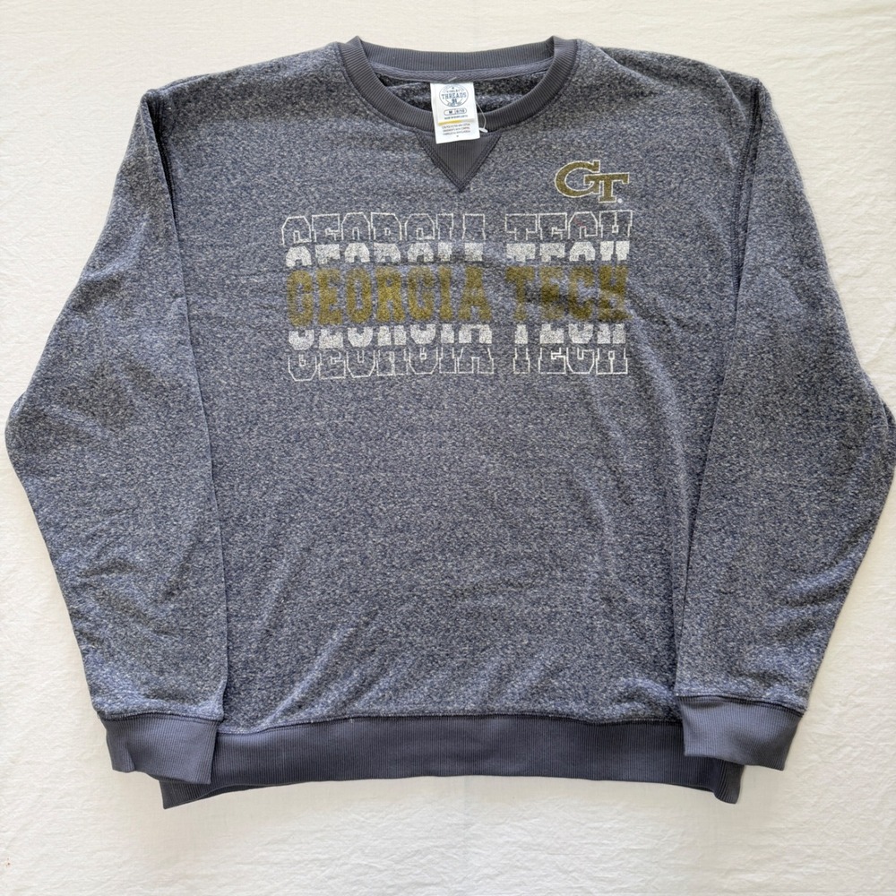 Georgia Tech Yellow Jackets Womens M 8/10 Rivalry Threads Gray Crewneck Pullover